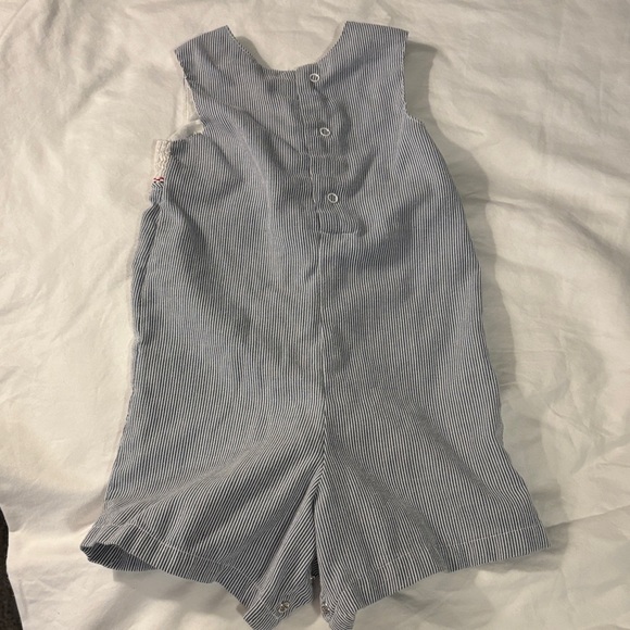 Smocked American Kids Romper Overalls - Picture 3 of 4